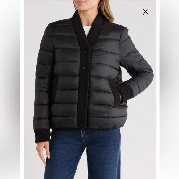 Rebecca Minkoff Black Quilted Puffer Jacket M NWT - Picture 3 of 12